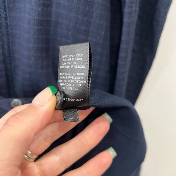 $375 NWT La Vie Blue Midnight Navy Ribbon Embroidered LS Dress size Medium - Picture 8 of 9